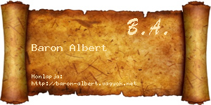 Baron Albert névjegykártya